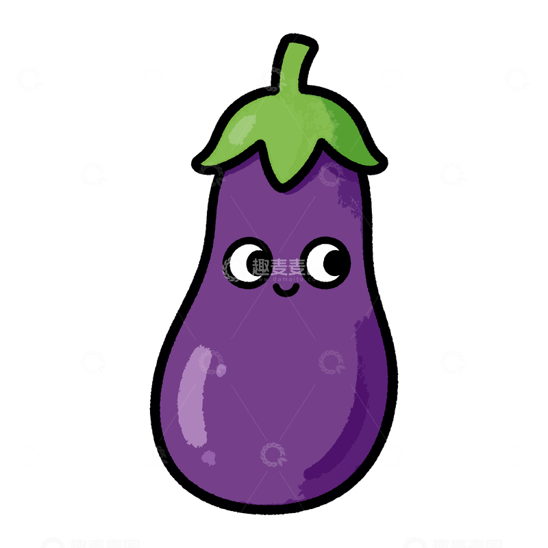 源文件下载【趣麦麦图】卡通茄子表情插画素材