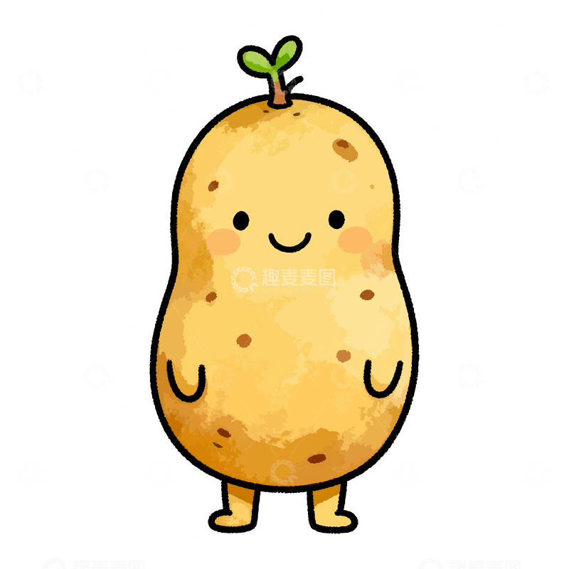 源文件下载【趣麦麦图】可爱土豆卡通形象插图