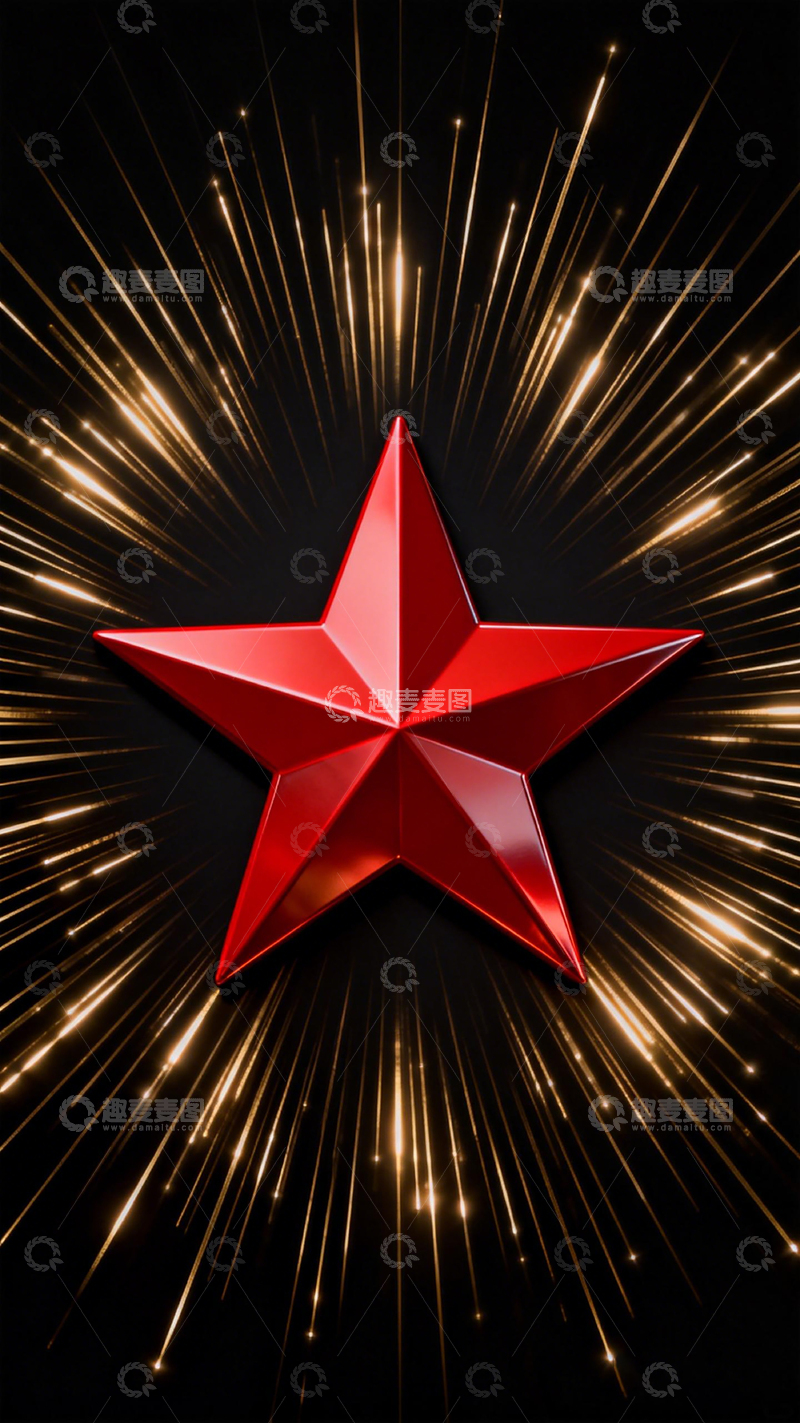高清大图下载【趣麦麦图】红星闪耀光芒背景图
