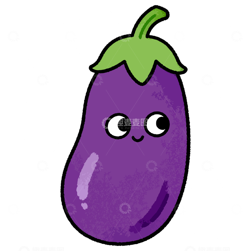 源文件下载【趣麦麦图】卡通风格茄子表情包设计元素