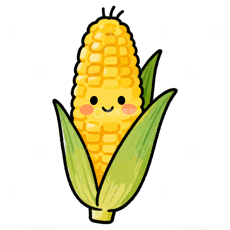源文件下载【趣麦麦图】卡通玉米手绘插画素材