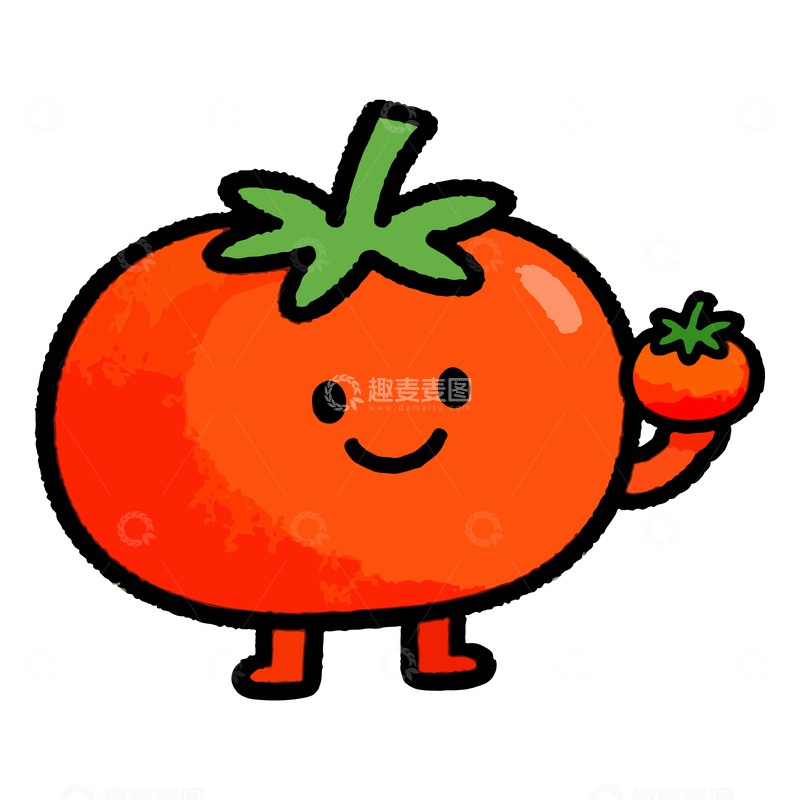 源文件下载【趣麦麦图】卡通风格西红柿形象表情贴纸设计素材