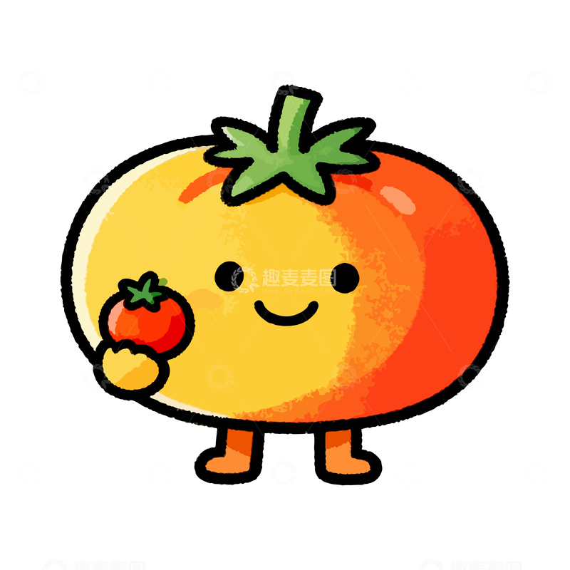 源文件下载【趣麦麦图】卡通番茄形象设计元素