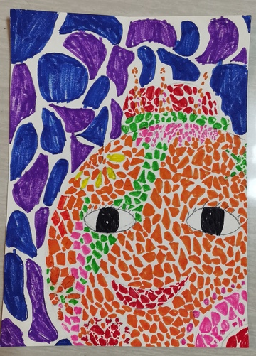 儿童创意画狮子头像