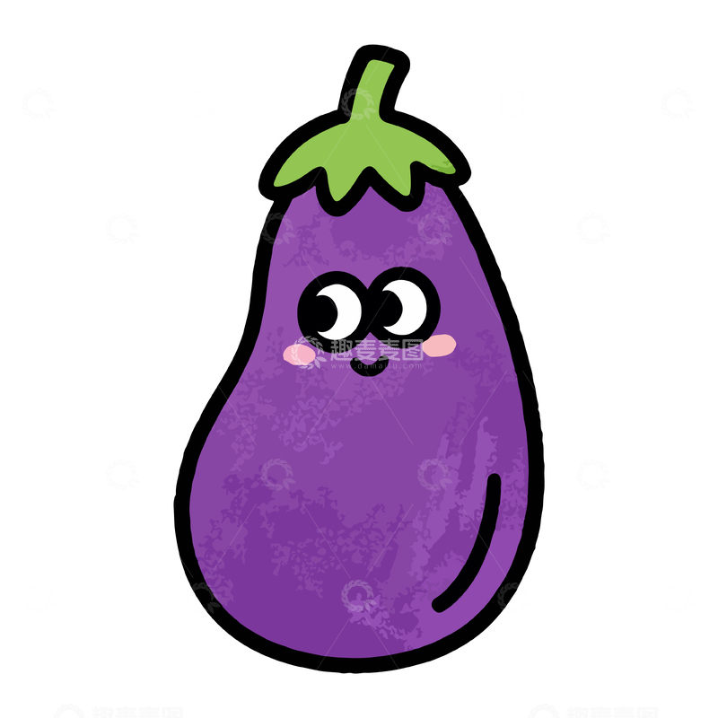 源文件下载【趣麦麦图】卡通茄子表情图案