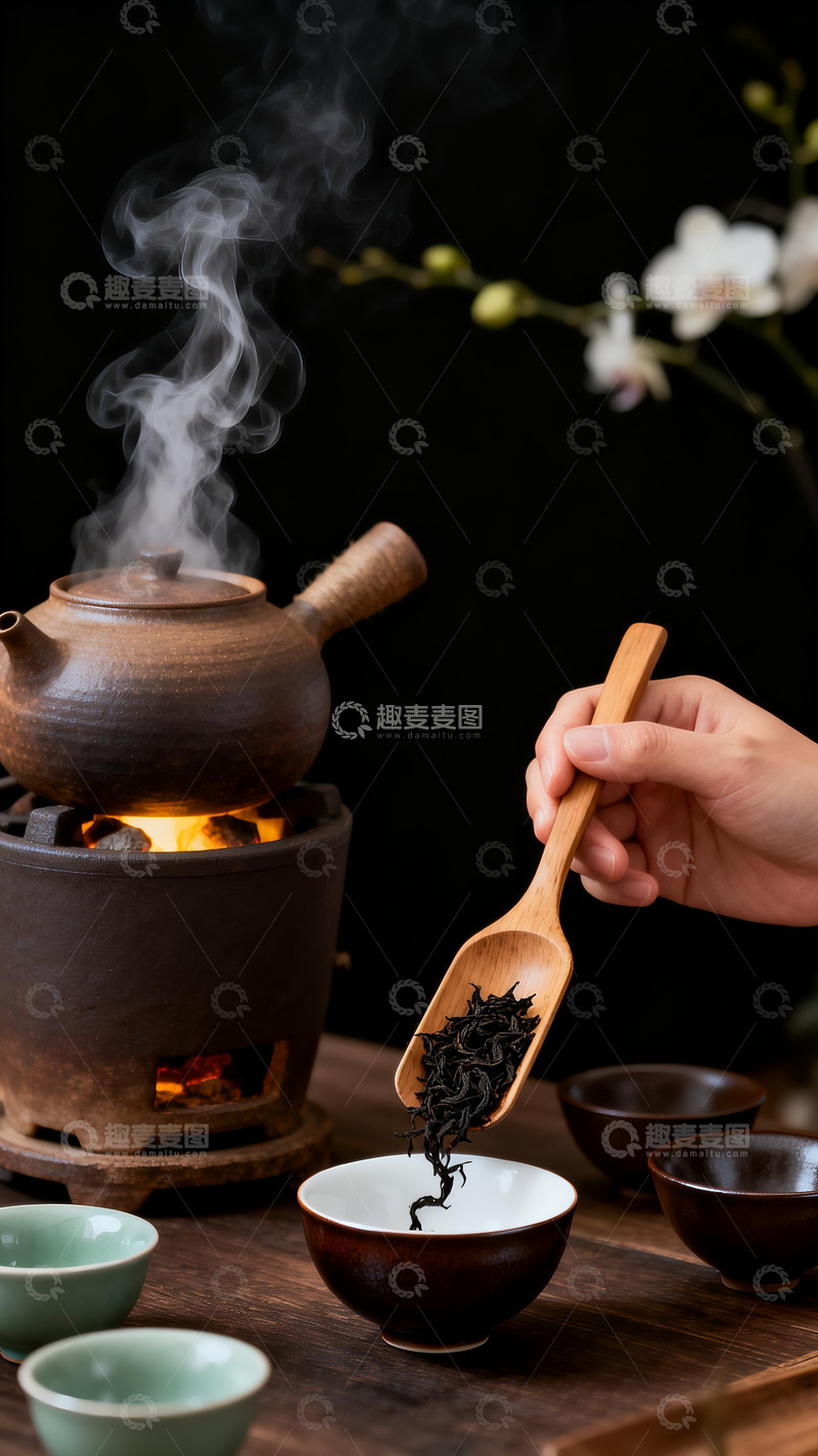 高清大图下载【趣麦麦图】新中式禅意茶道场景2