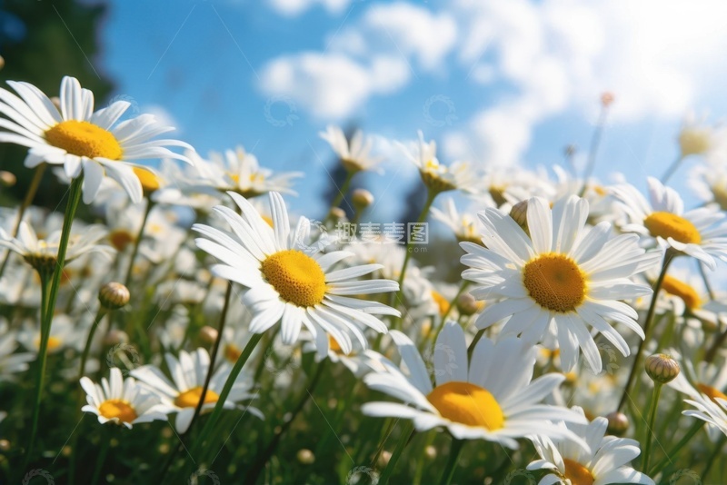 高清大图下载【趣麦麦图】一丛盛开的小白菊