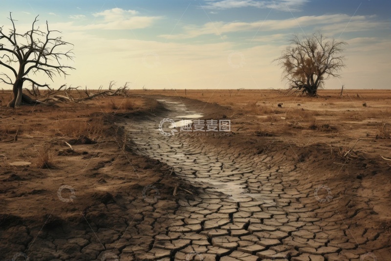 高清大图下载【趣麦麦图】干涸的河床摄影