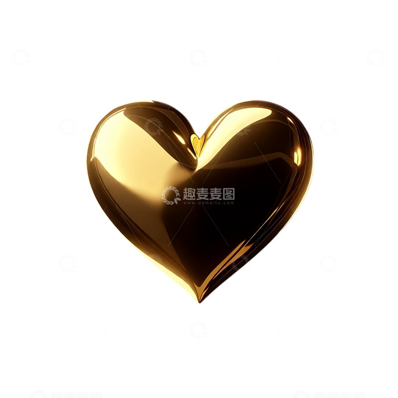 高清大图下载【趣麦麦图】黄金心形璀璨光辉映照梦幻