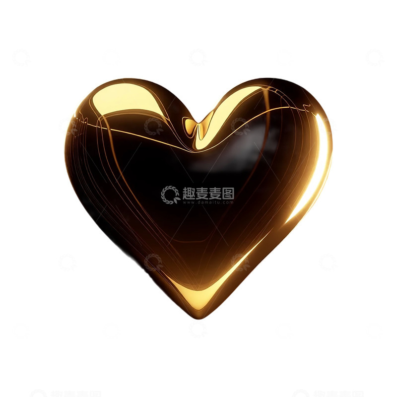 高清大图下载【趣麦麦图】流光溢彩的金色心形奇迹