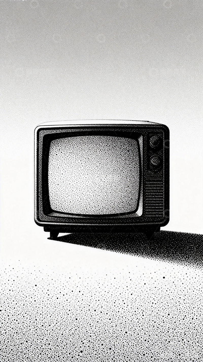 高清大图下载【趣麦麦图】复古电视机点阵艺术图