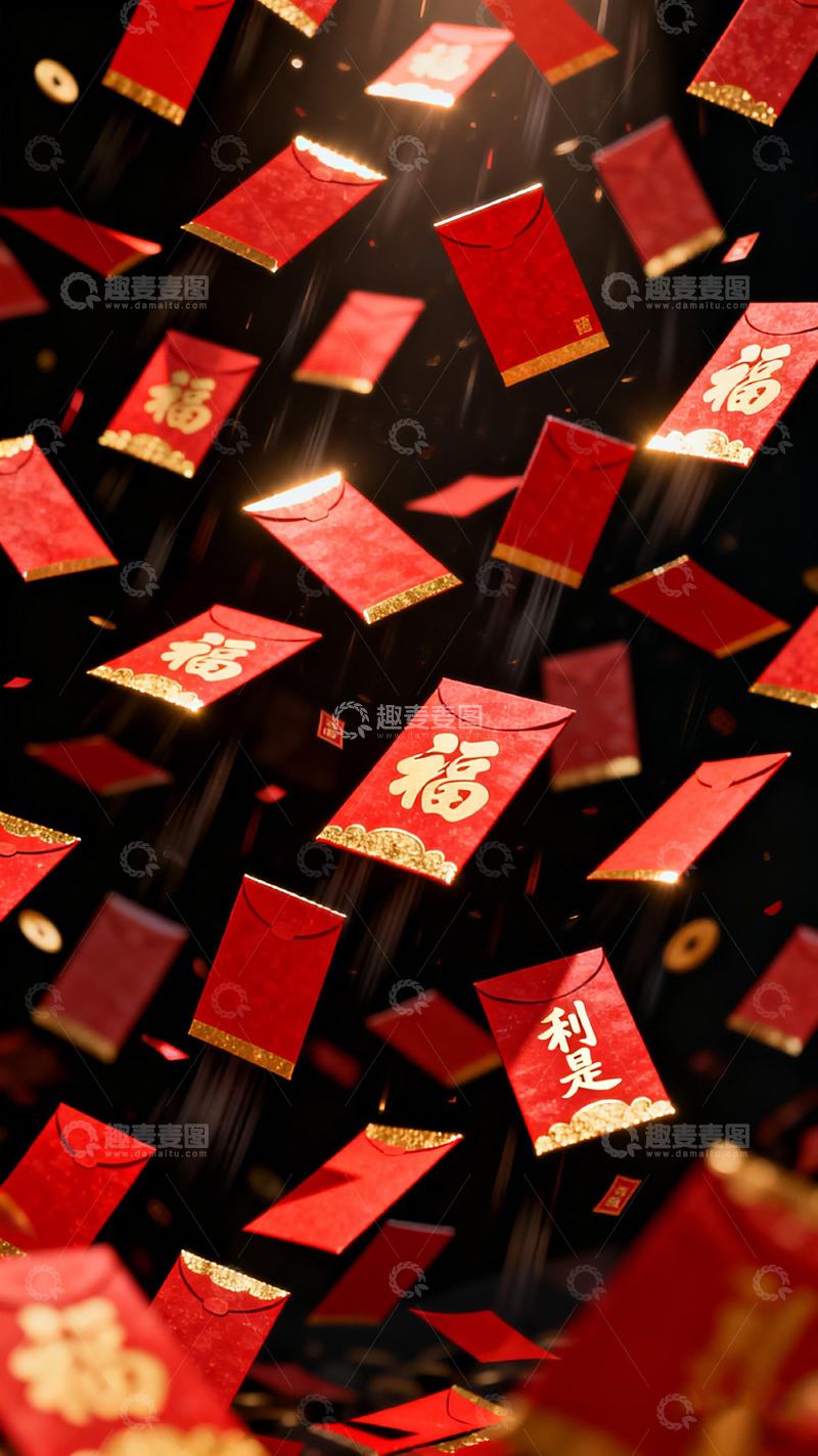 高清大图下载【趣麦麦图】春节喜庆红包装饰布置