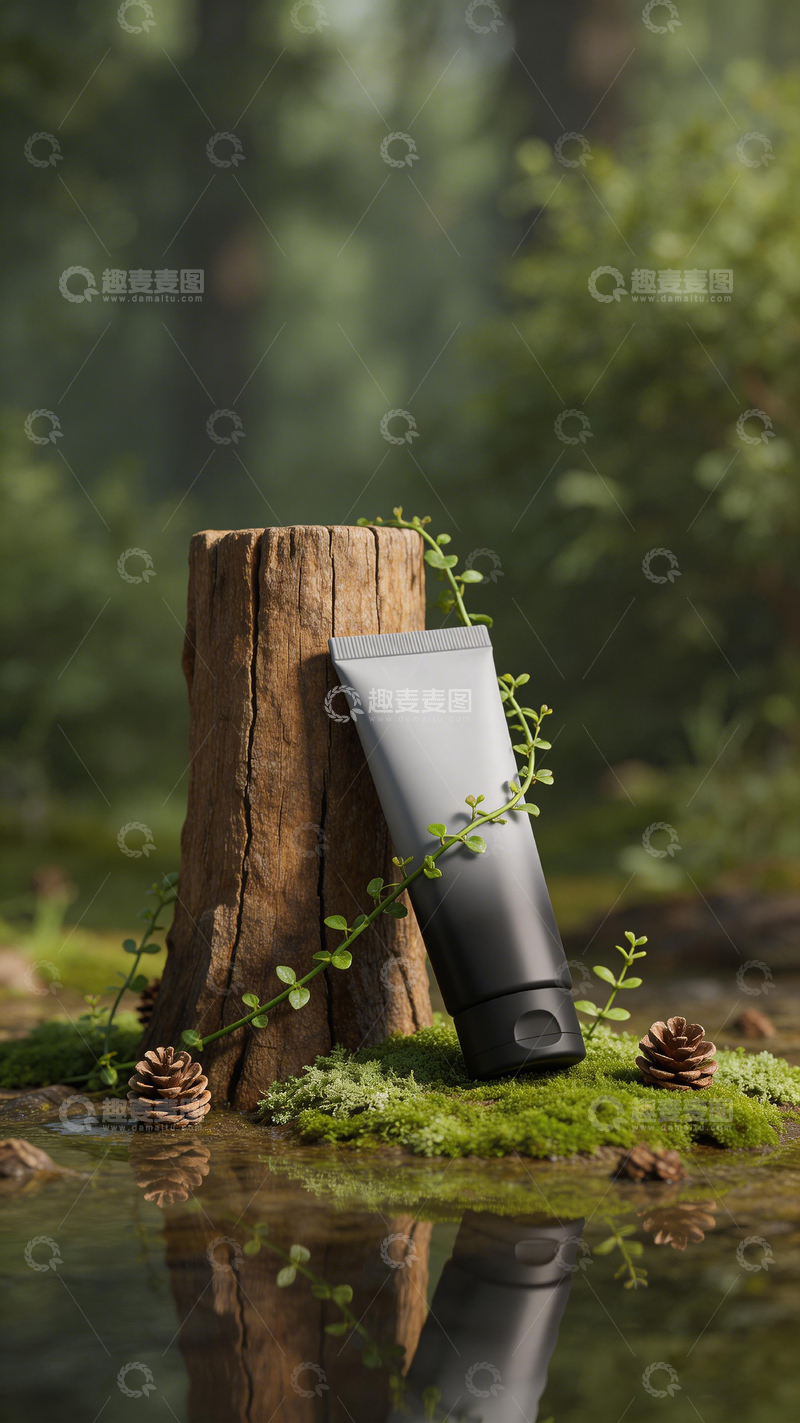 高清大图下载【趣麦麦图】森林护肤品静物摄影