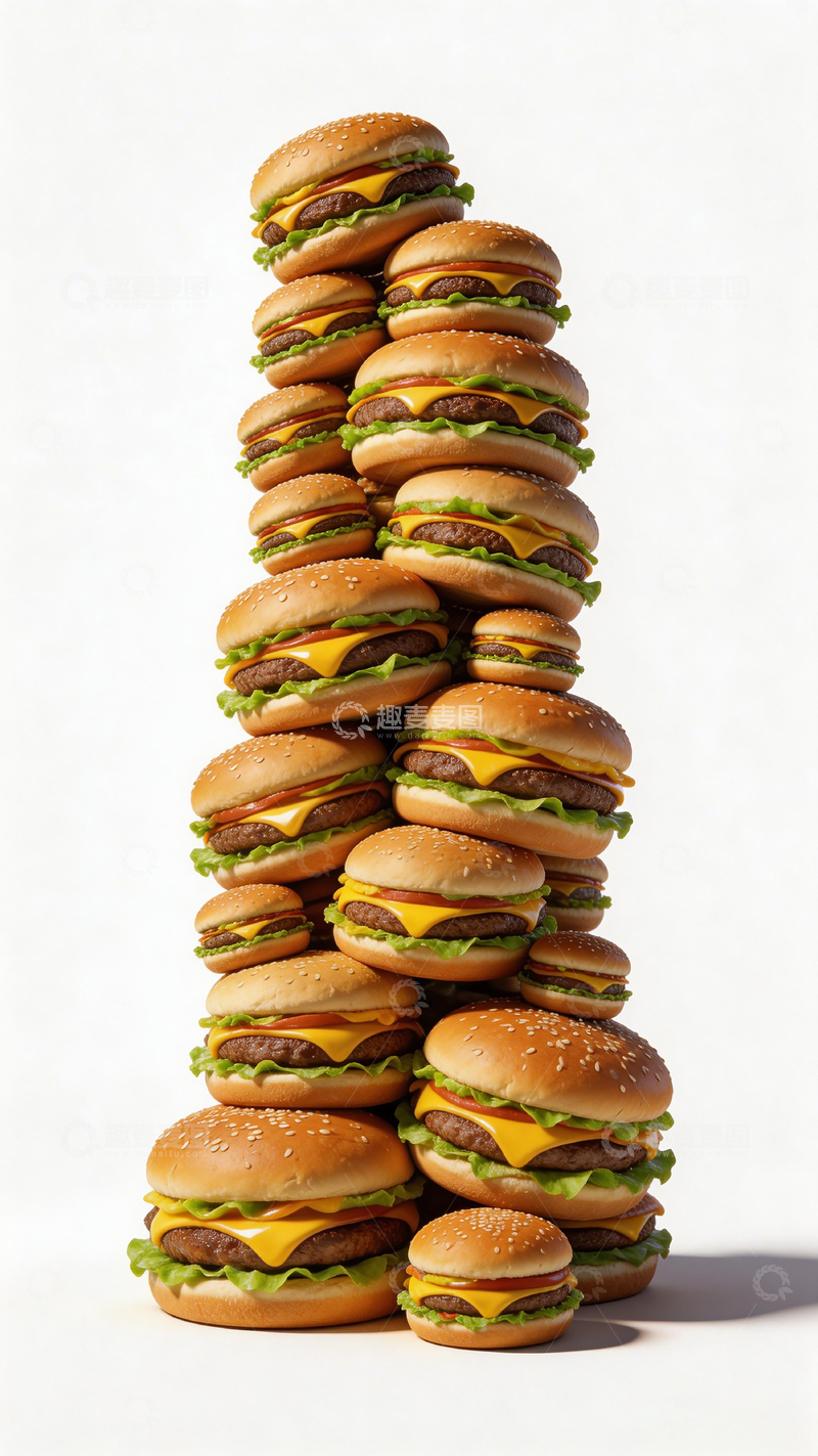 高清大图下载【趣麦麦图】汉堡堆叠美食摄影