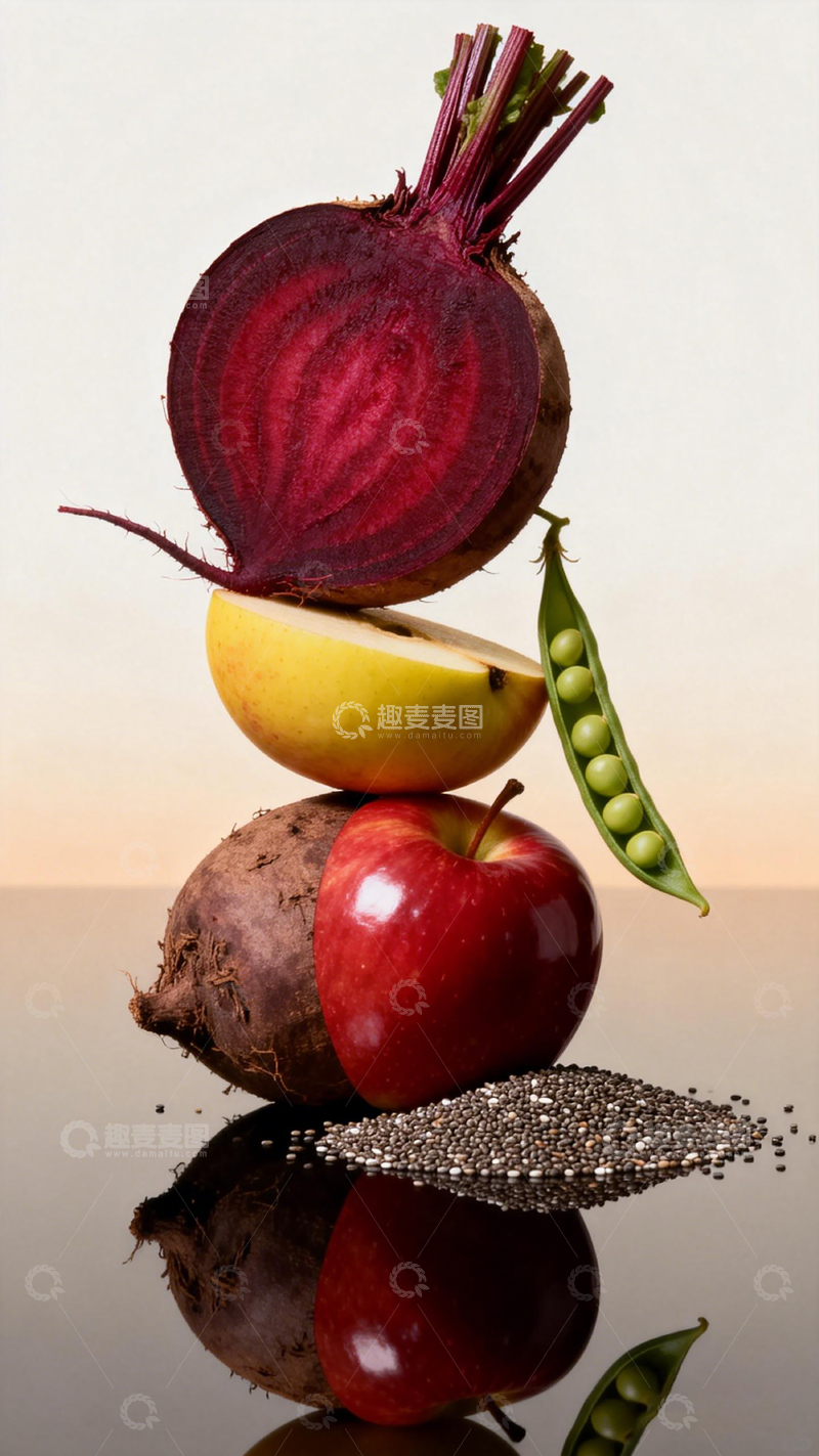 高清大图下载【趣麦麦图】创意蔬菜水果叠放艺术摄影