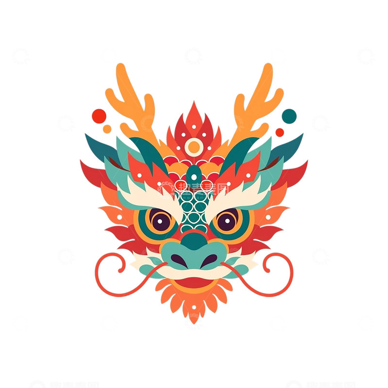 高清大图下载【趣麦麦图】彩色龙舞动的神话传说