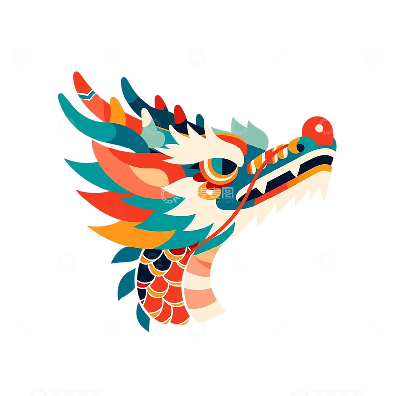 高清大图下载【趣麦麦图】彩色龙形图腾的幻想奇遇
