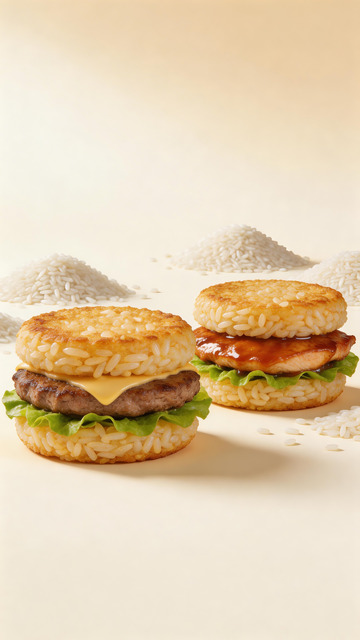 黄金照烧米汉堡摄影2