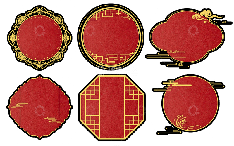 源文件下载【趣麦麦图】传统中式边框图案装饰元素