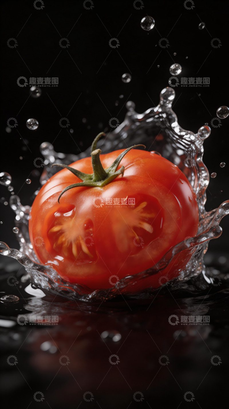 高清大图下载【趣麦麦图】入水的番茄1