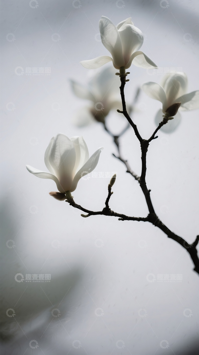 高清大图下载【趣麦麦图】白玉兰花朵特写4