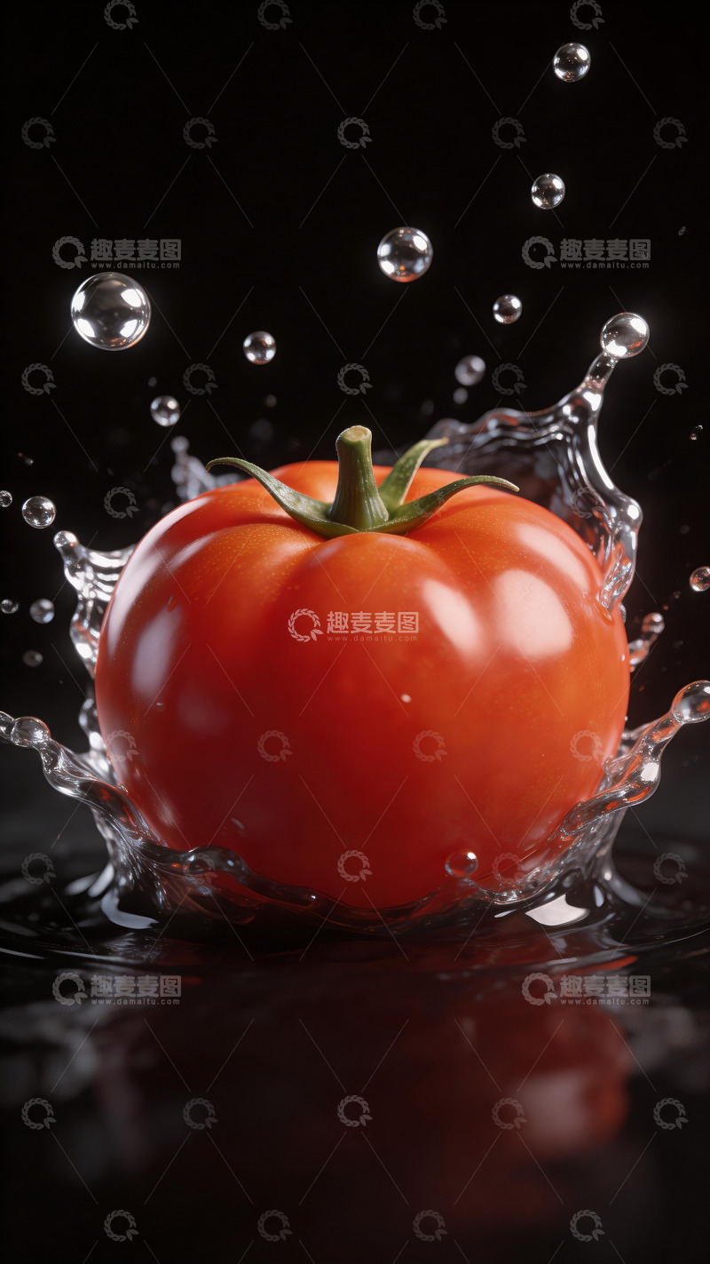 高清大图下载【趣麦麦图】入水的番茄4