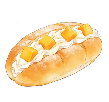 美味甜点卡通插画面包