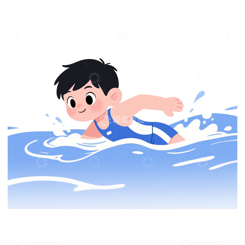 高清大图下载【趣麦麦图】兴趣班游泳免抠元素