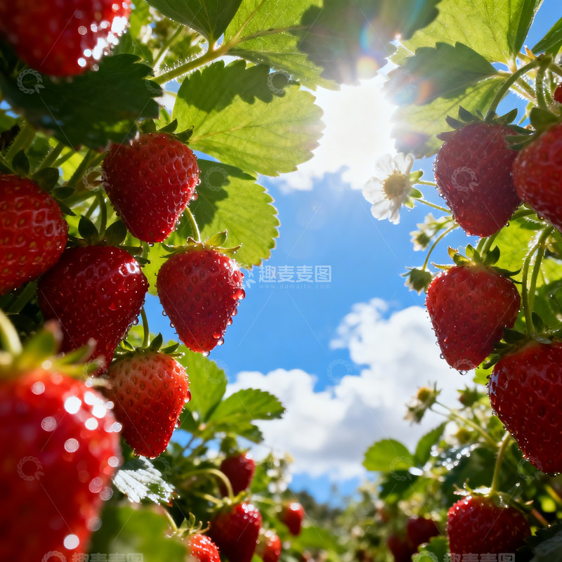 高清大图下载【趣麦麦图】新鲜草莓水珠