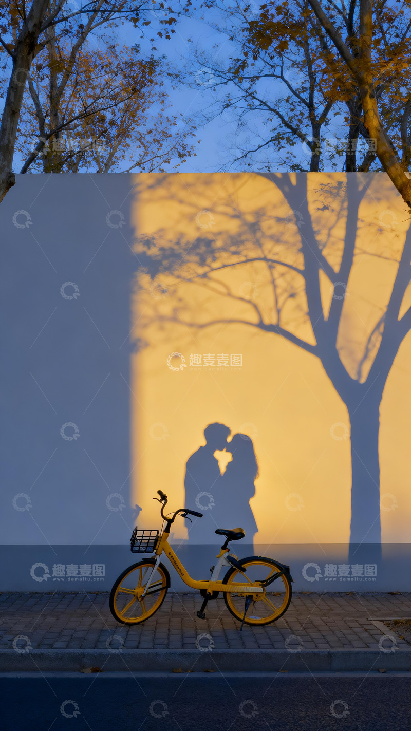 高清大图下载【趣麦麦图】情侣相互接吻的影子2