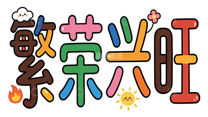 高清大图下载【趣麦麦图】繁体字繁榮興旺