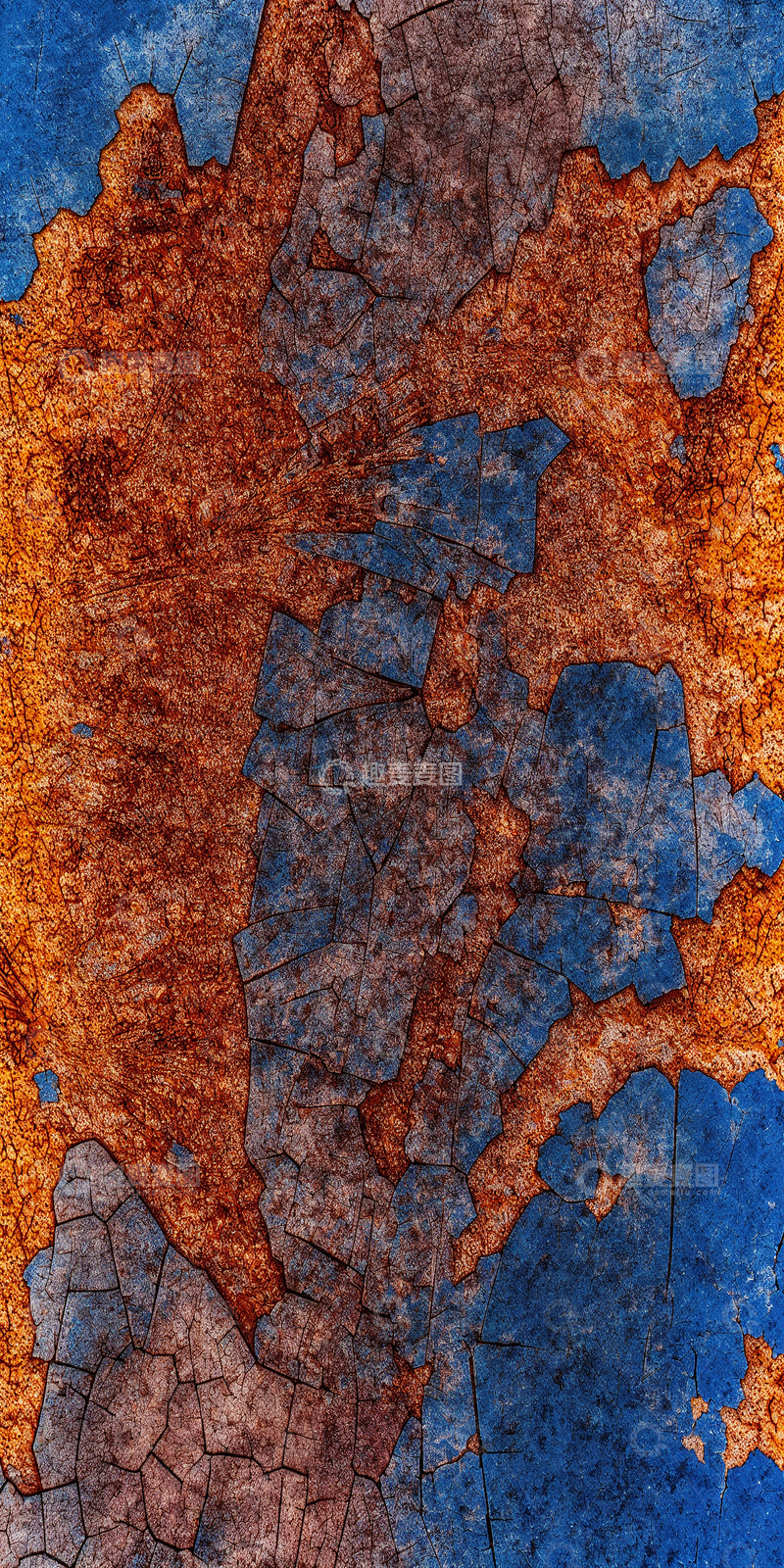 高清大图下载【趣麦麦图】蓝金斑驳锈迹