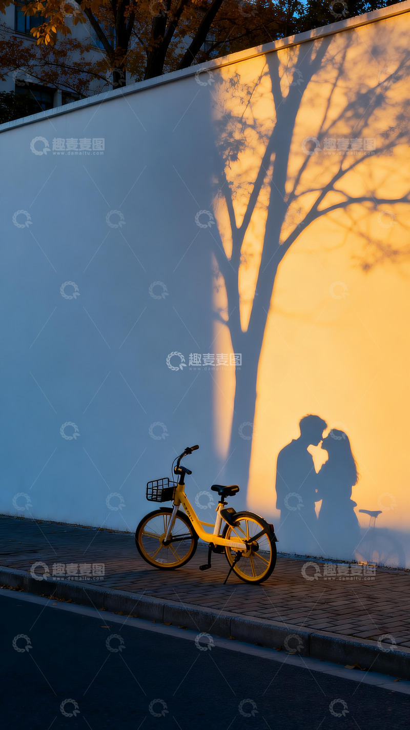 高清大图下载【趣麦麦图】情侣相互接吻的影子4