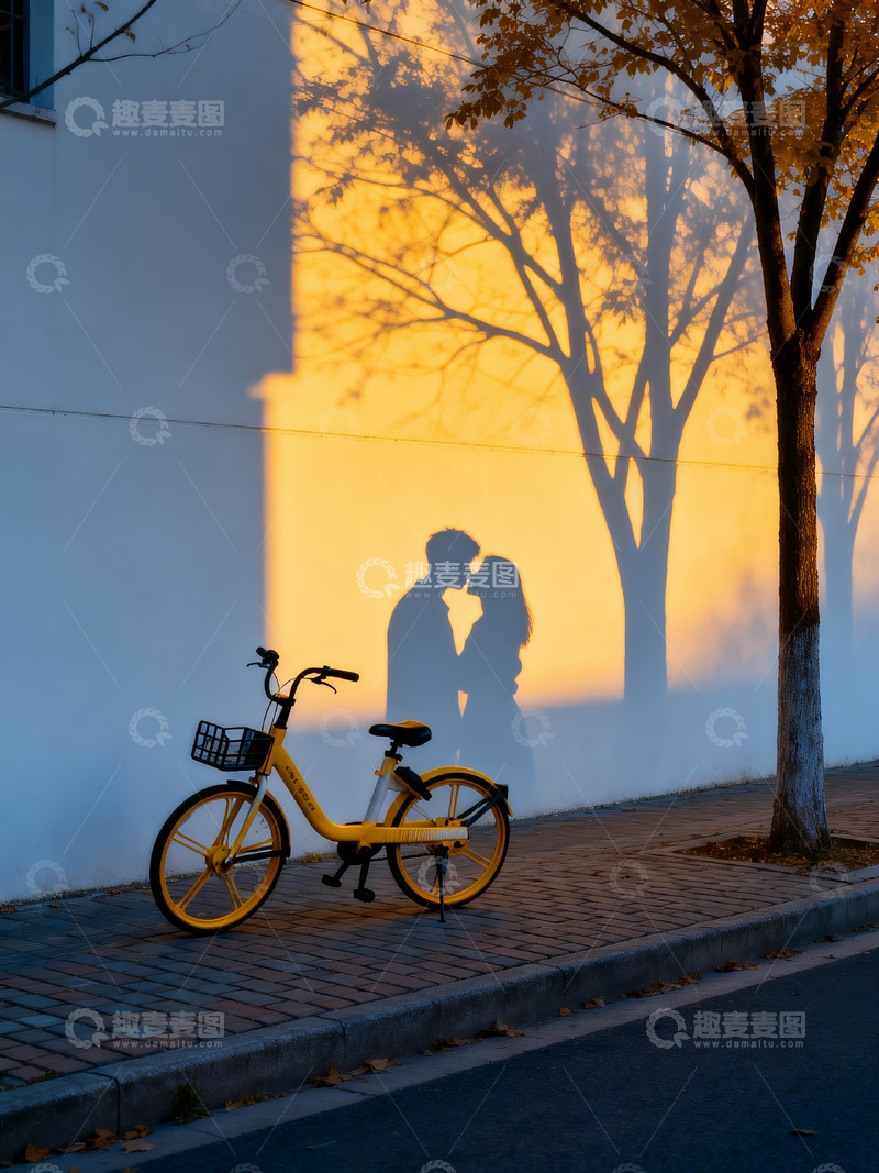 高清大图下载【趣麦麦图】情侣相互接吻的影子