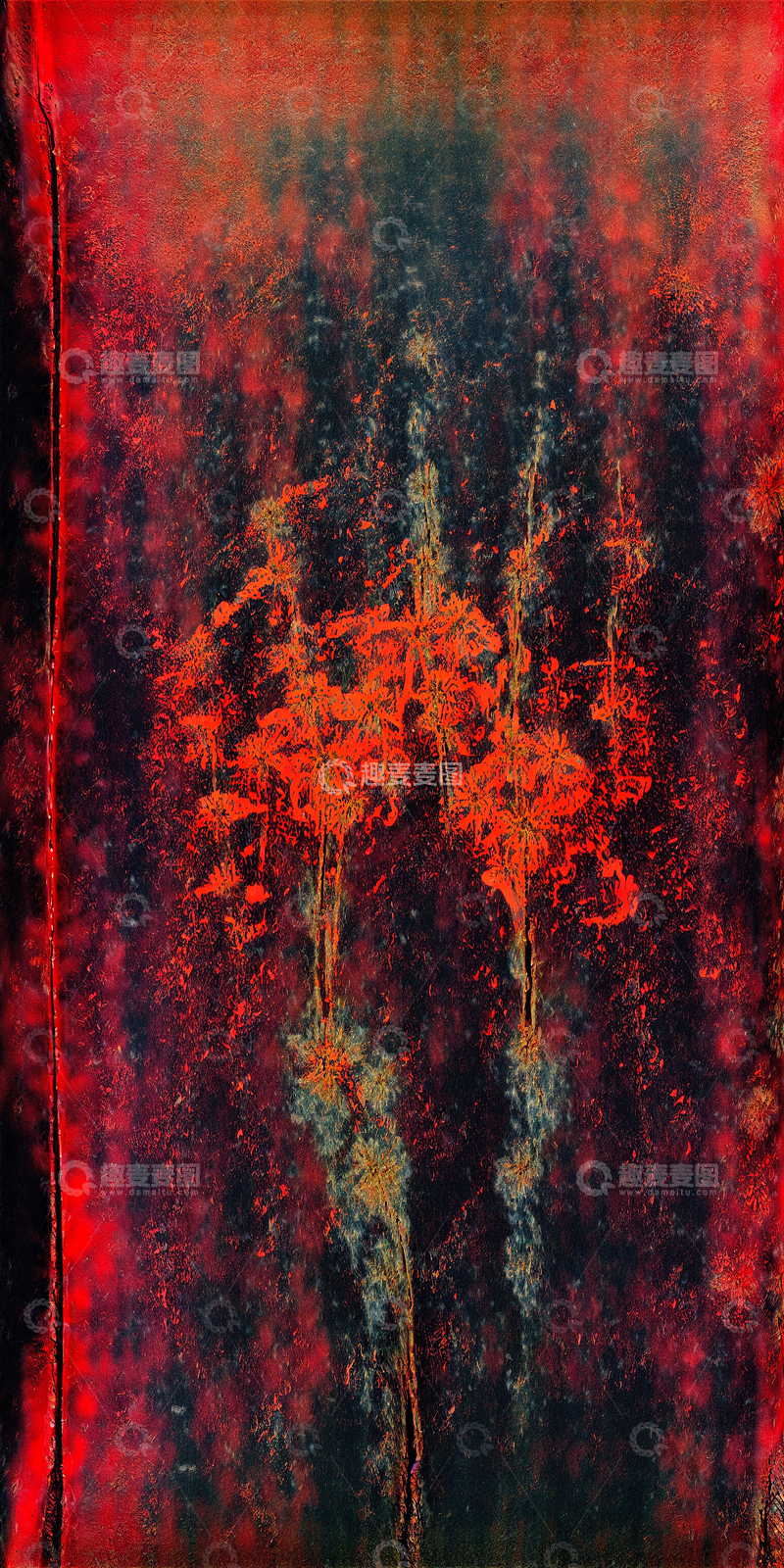 高清大图下载【趣麦麦图】红色斑驳锈迹