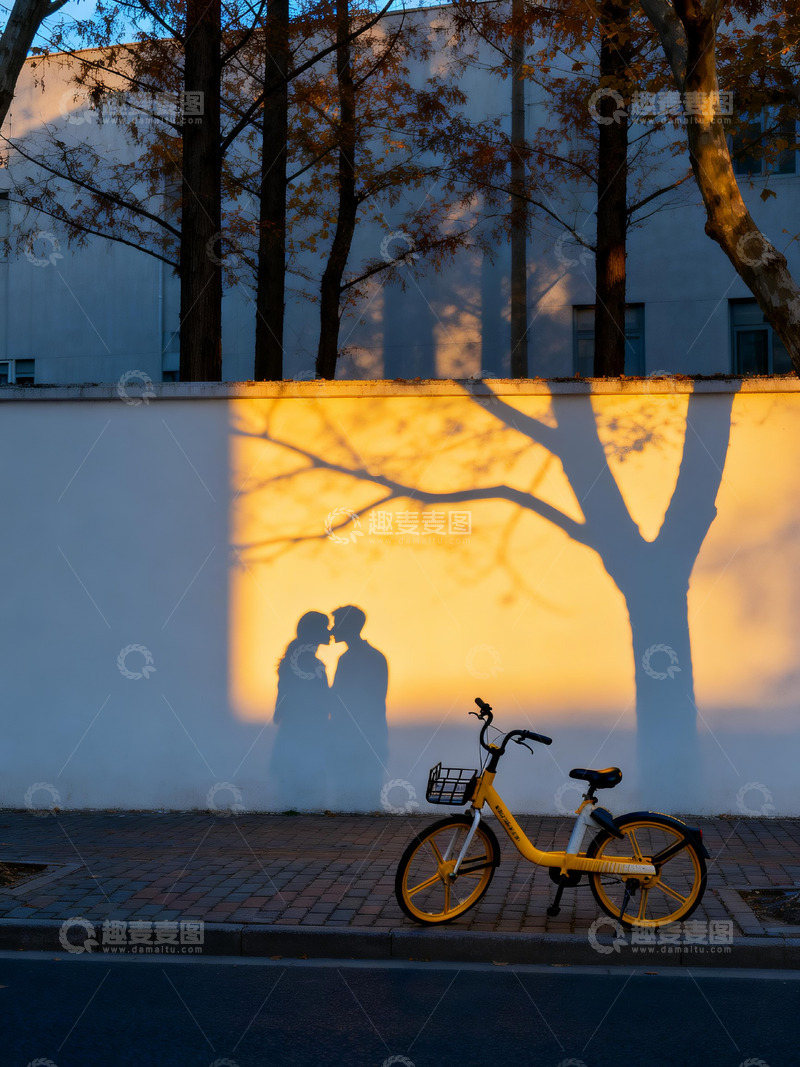 高清大图下载【趣麦麦图】情侣相互接吻的影子3