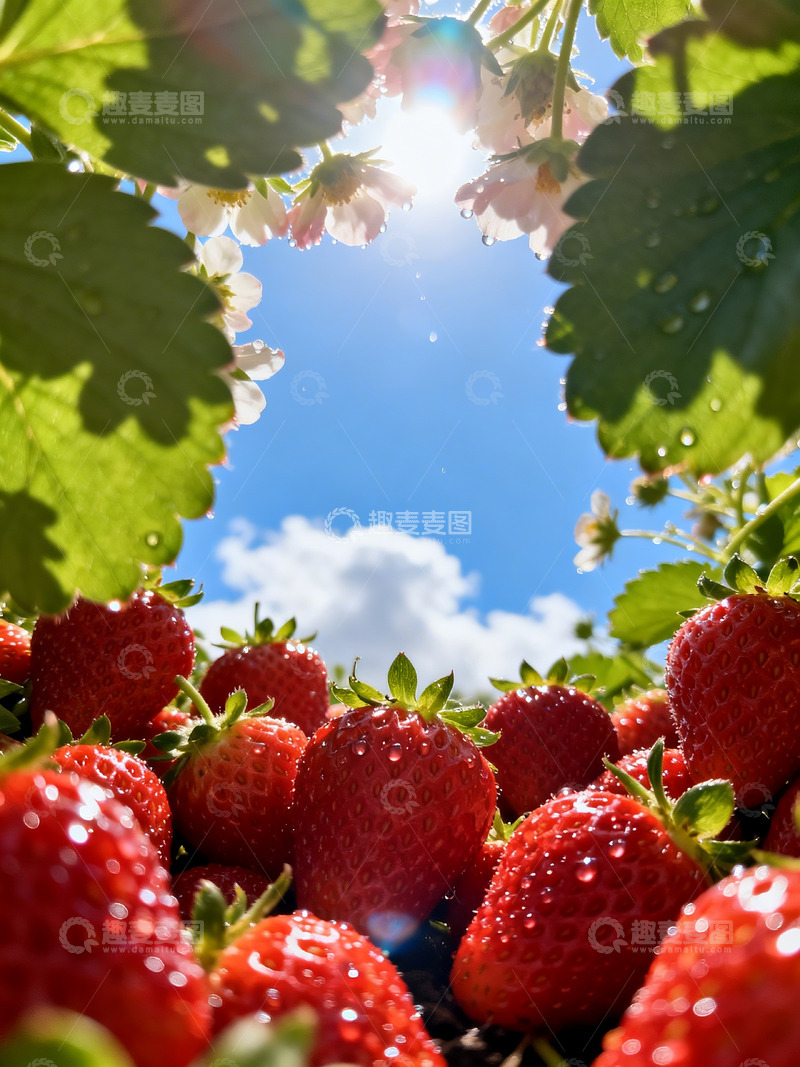 高清大图下载【趣麦麦图】新鲜草莓水珠3