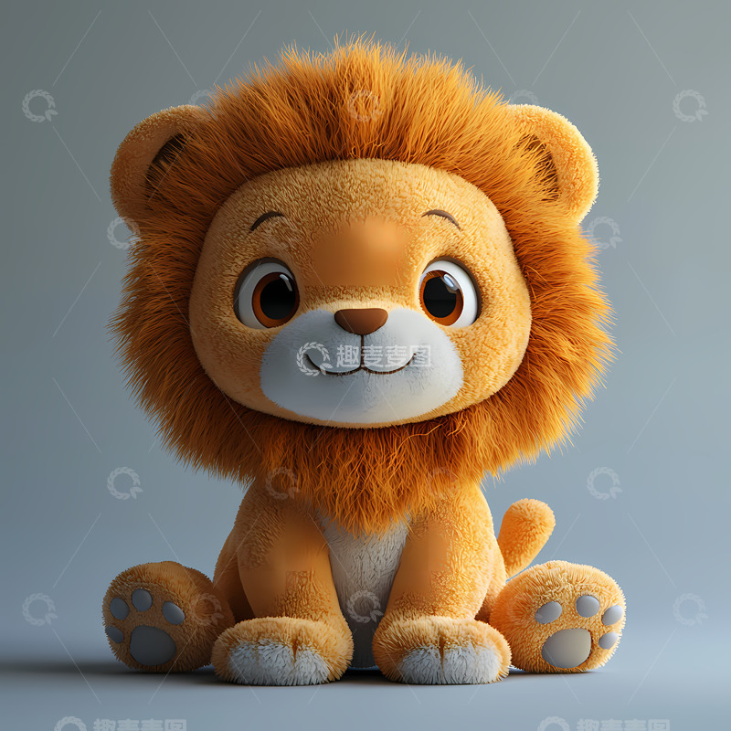 高清大图下载【趣麦麦图】可爱卡通狮子毛绒玩具动物