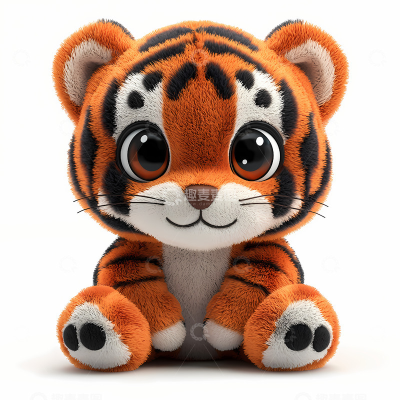高清大图下载【趣麦麦图】可爱卡通小老虎毛绒玩具