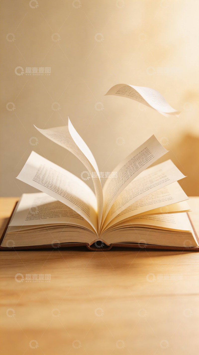 高清大图下载【趣麦麦图】书香飘溢翻开书页