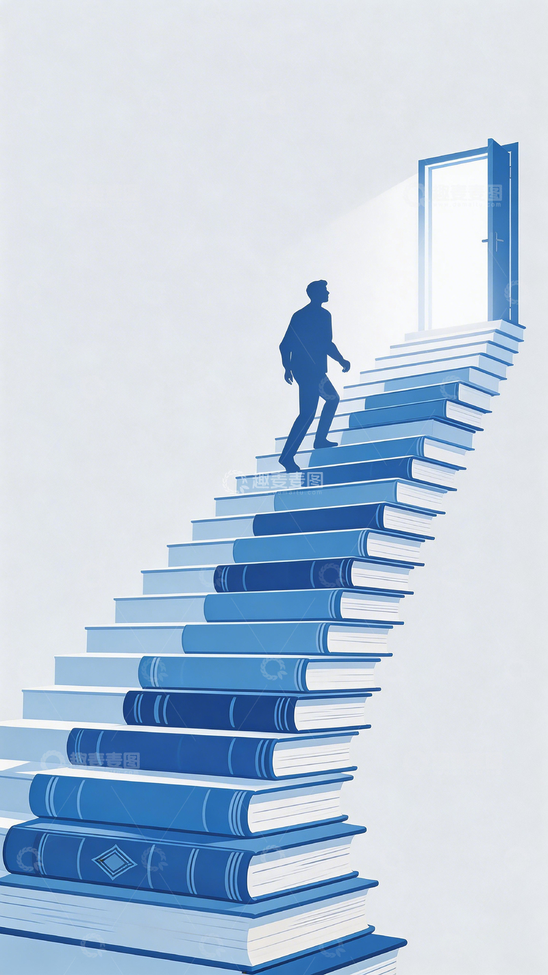 高清大图下载【趣麦麦图】书香阶梯通往光明