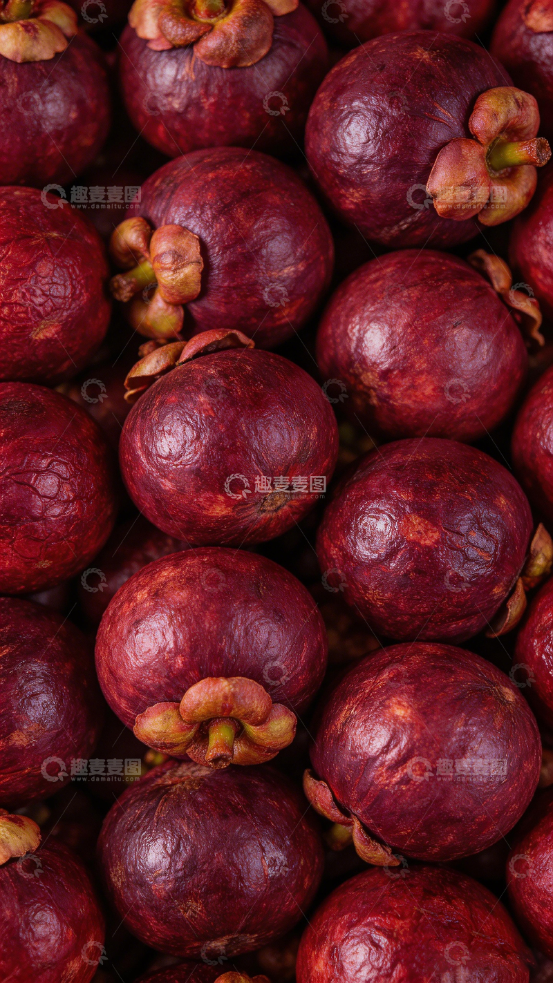 高清大图下载【趣麦麦图】新鲜紫红色山竹果特写摄影图