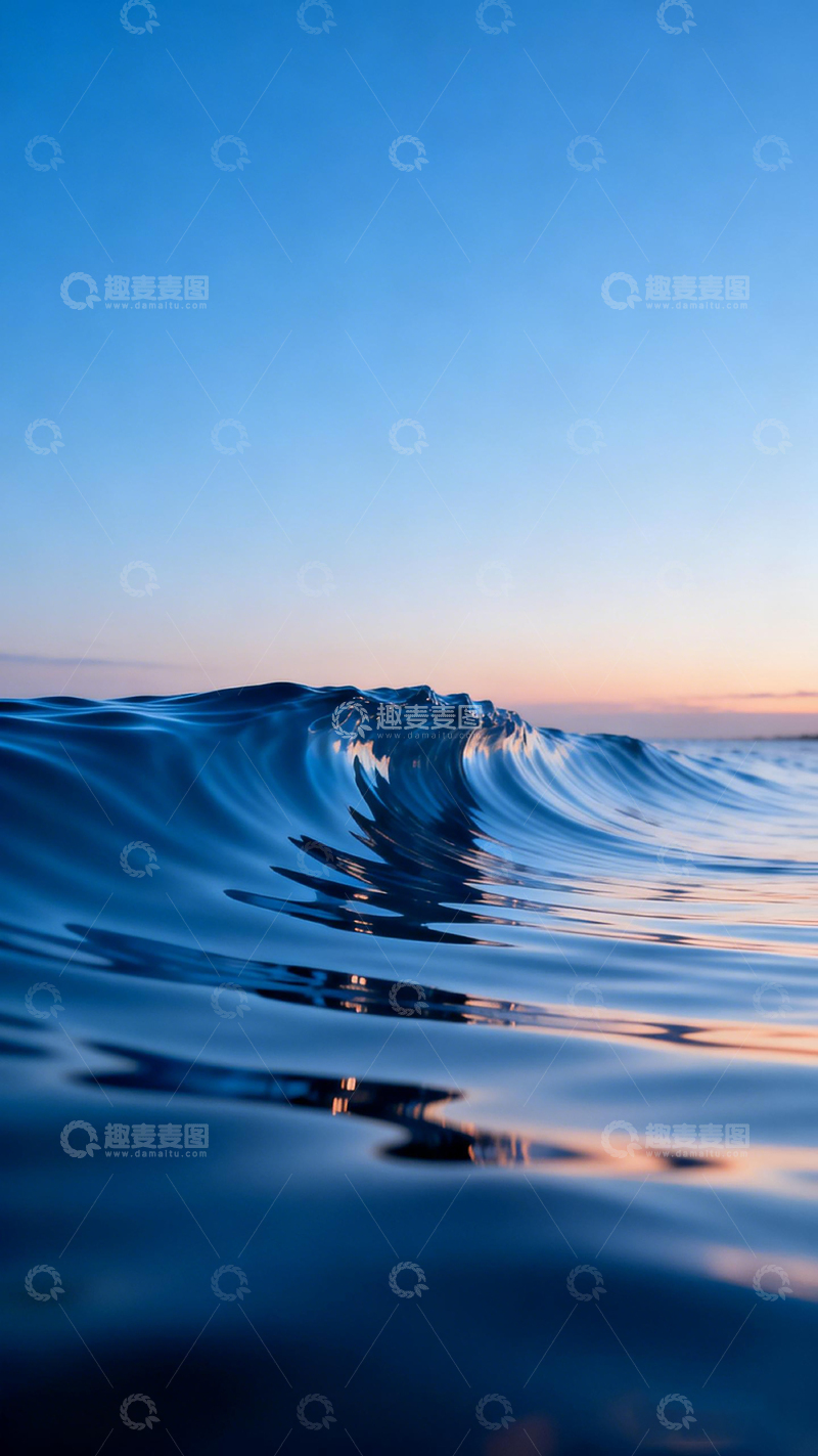 高清大图下载【趣麦麦图】海洋黄昏波浪摄影