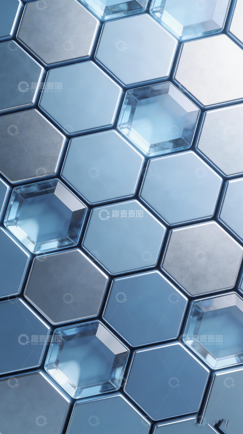 高清大图下载【趣麦麦图】六边形玻璃贴图