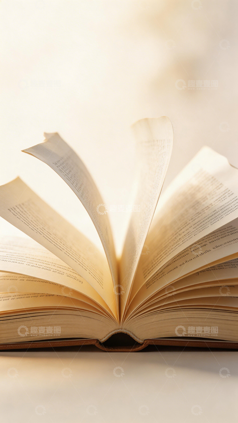 高清大图下载【趣麦麦图】温暖光影打开的书页