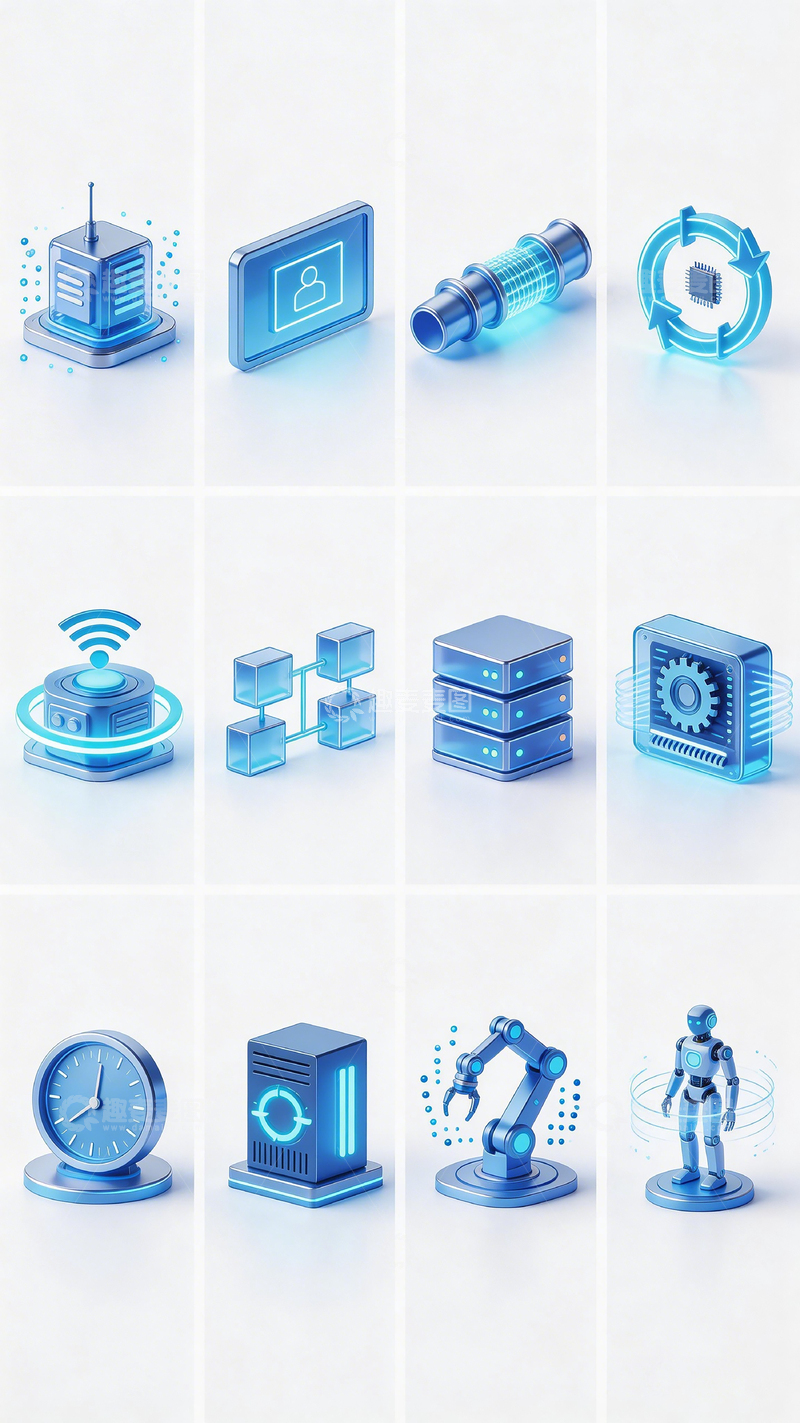 高清大图下载【趣麦麦图】科技感图标插画设计素材