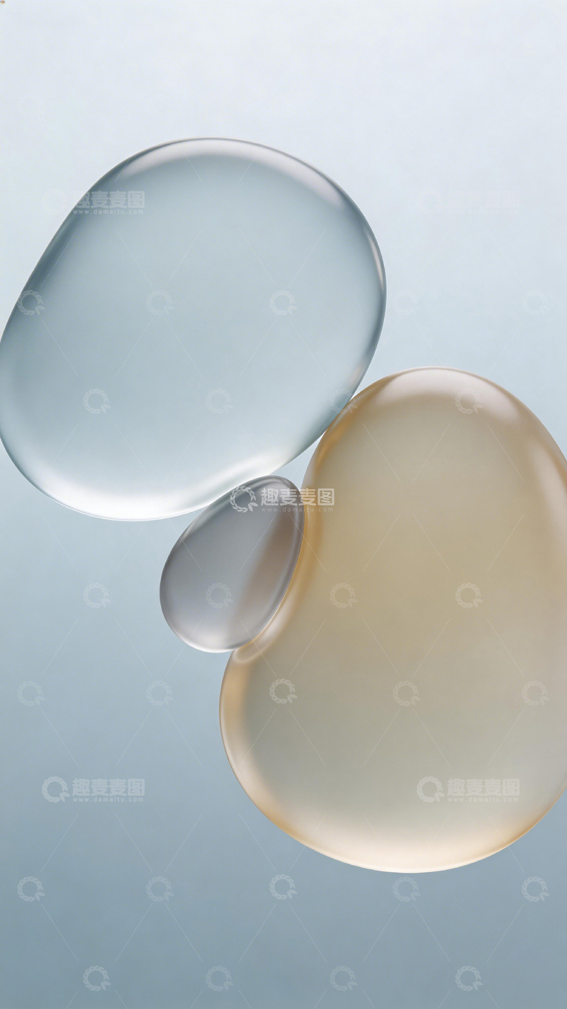 高清大图下载【趣麦麦图】简约玻璃质感圆片设计素材