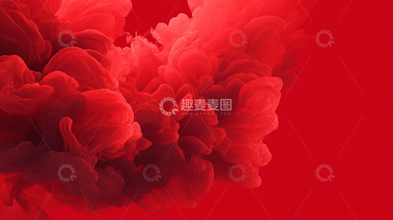 高清大图下载【趣麦麦图】红色梦境中的云烟奇观