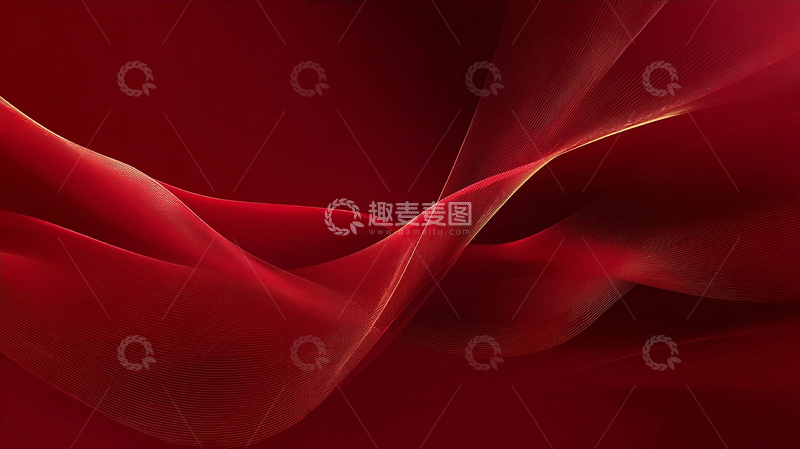 高清大图下载【趣麦麦图】极致线条交织的红色幻想