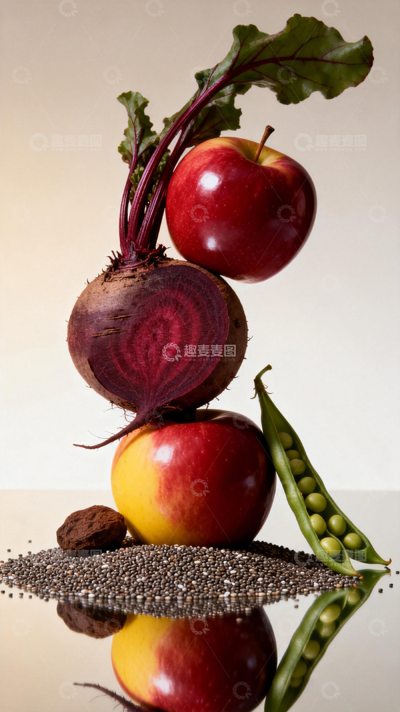 高清大图下载【趣麦麦图】创意水果蔬菜堆叠摄影